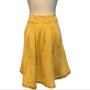 Maeve Anthropologie Buttered Tweed Skirt Size 6 Fringe Pockets Boho